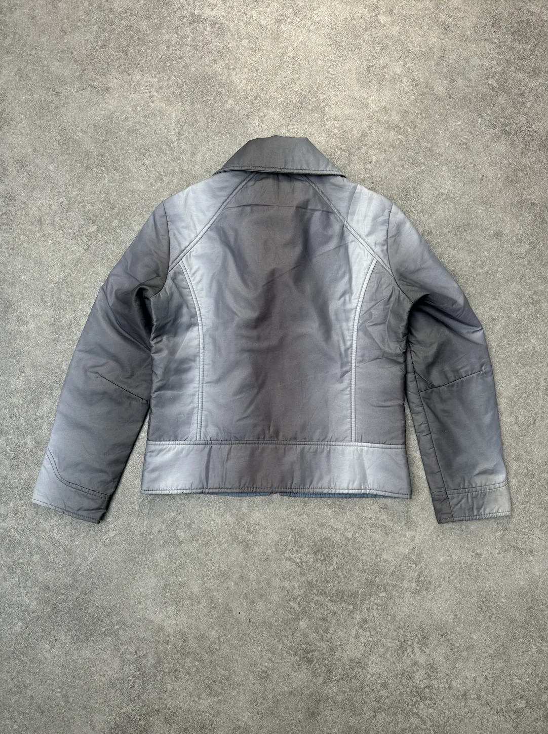 Moncler Vintage Ski Wear Gradient Grey High Neck Cropped Jacket