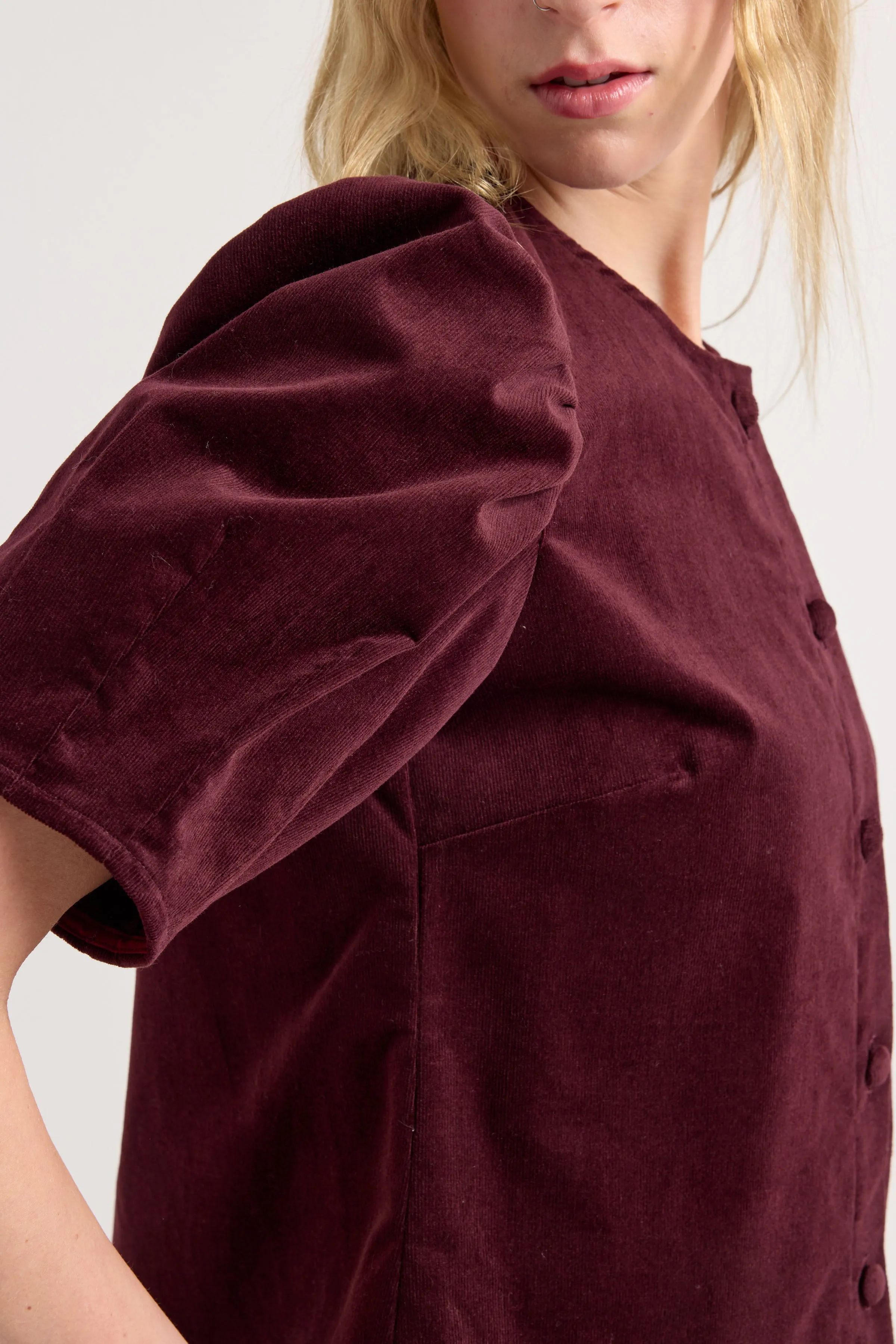 Moonflower Shirt - Sangria Cord