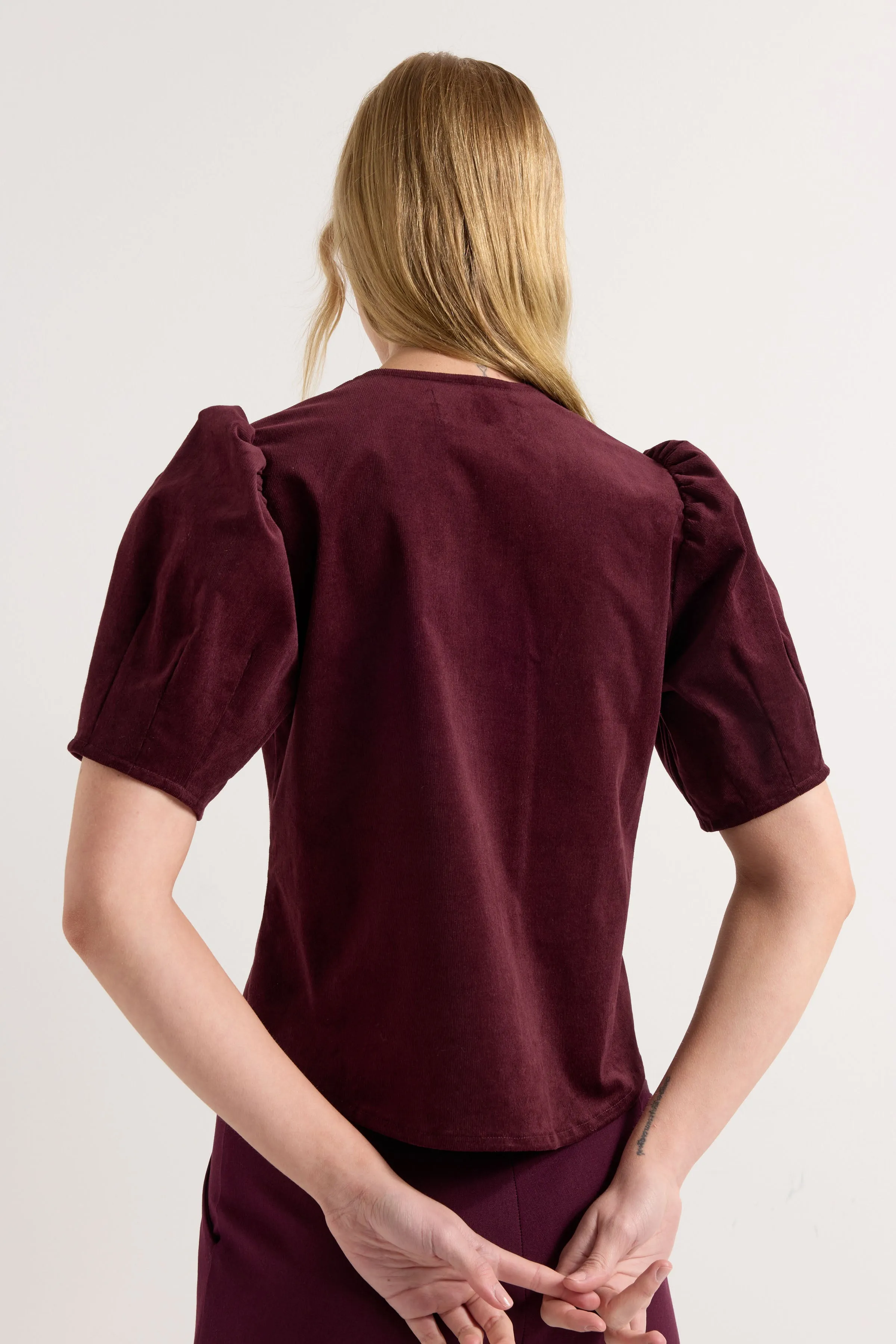 Moonflower Shirt - Sangria Cord