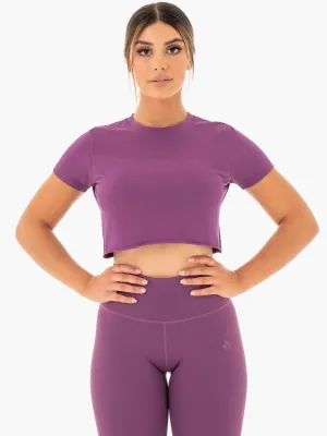 Motion Cropped T-Shirt - Purple