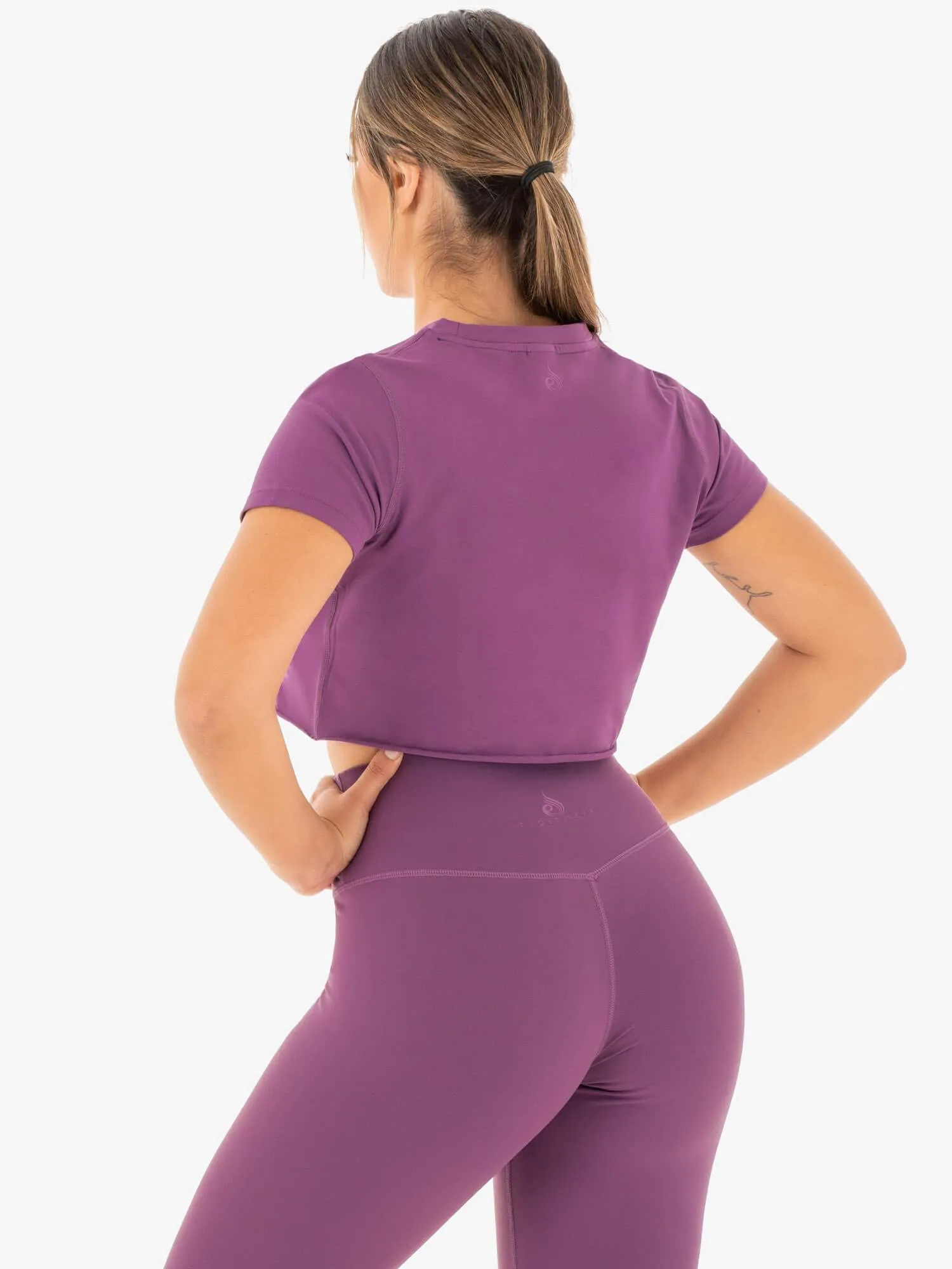 Motion Cropped T-Shirt - Purple