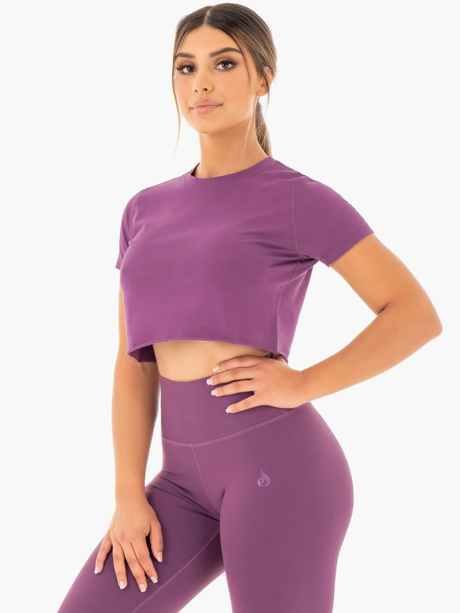 Motion Cropped T-Shirt - Purple