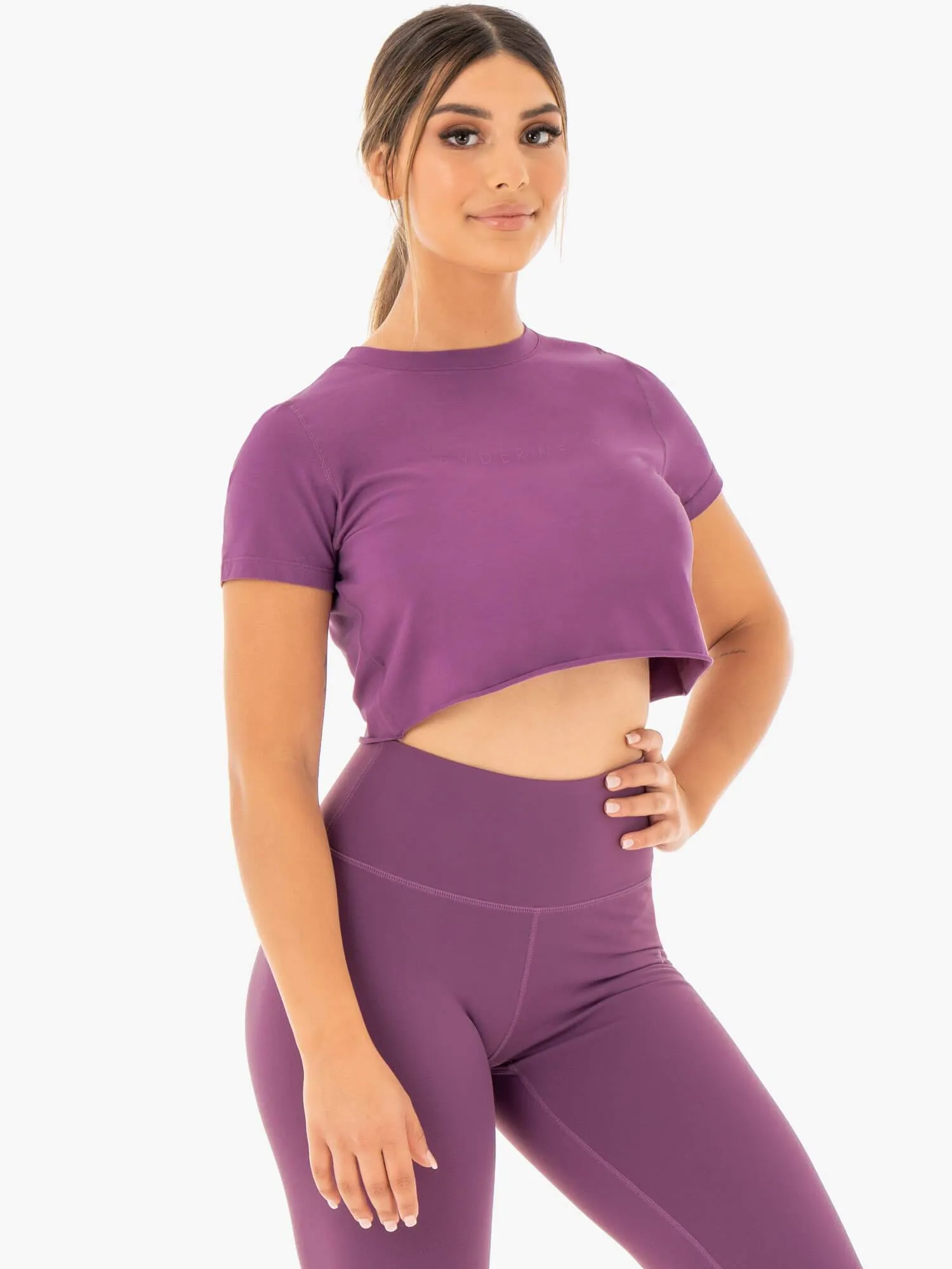 Motion Cropped T-Shirt - Purple
