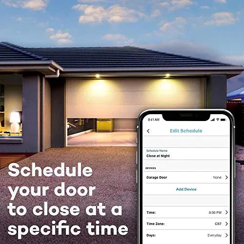 myQ Smart Garage Door Opener Chamberlain myQ-G0401 - Wireless Smart Garage Hub and Controller, Wi-Fi and Bluetooth, Smartphone Control, White