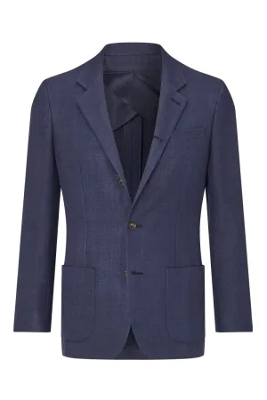 Navy 5 Button Linen Jacket