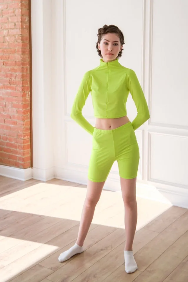 Neon Pullover & Biker Shorts