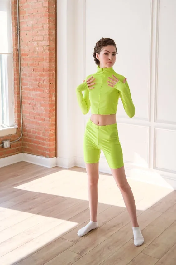Neon Pullover & Biker Shorts