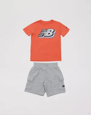 New Balance Fleece Cargo Shorts Set Grade-School