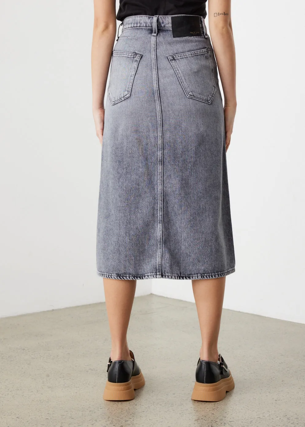 *NO STOCK* Broken In Denim High-Rise Skirt