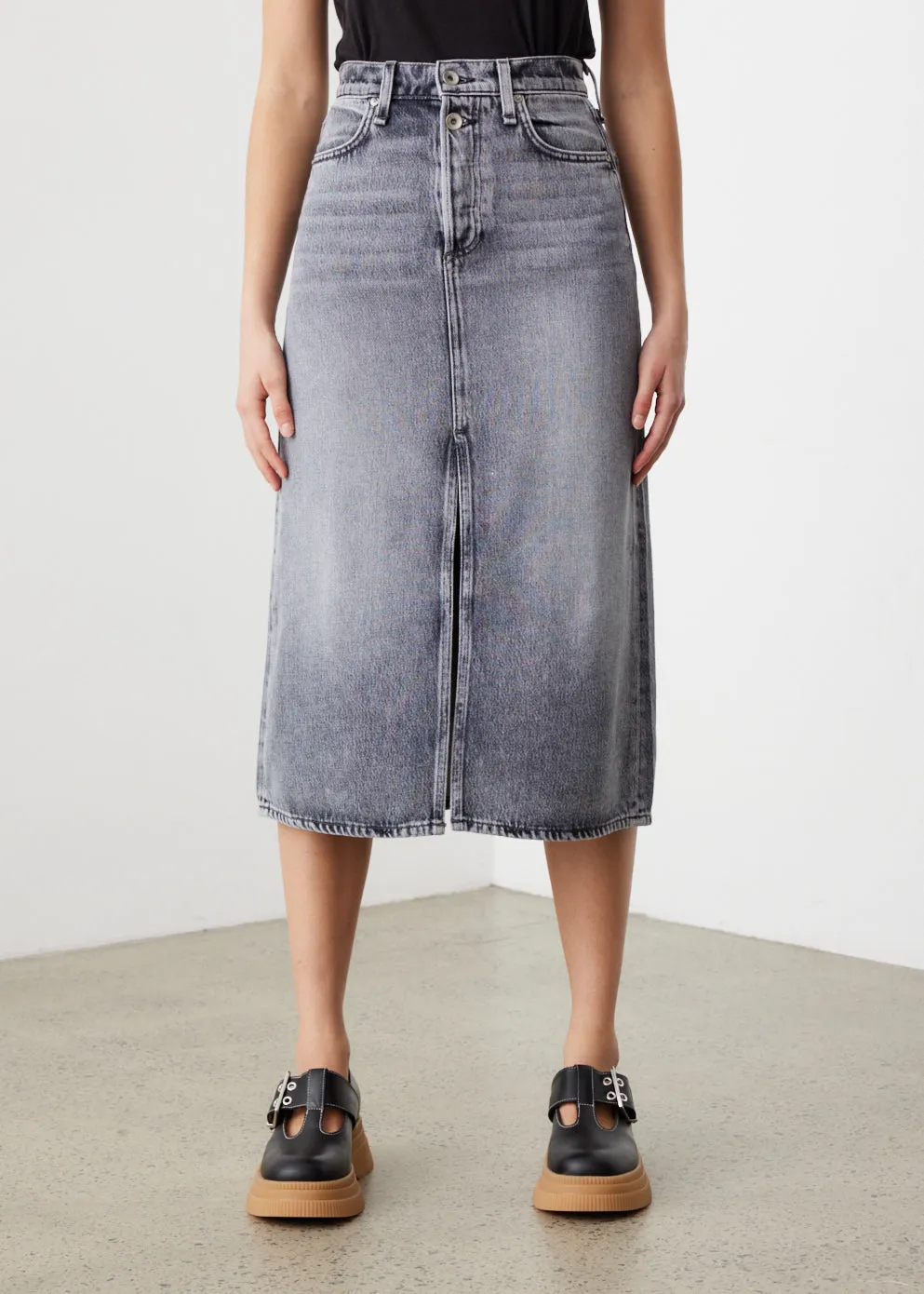 *NO STOCK* Broken In Denim High-Rise Skirt