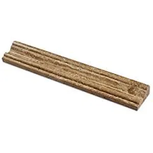 Noce Vein-Cut Travertine Milano Molding Trim, Polished (LOT of 5 PCS.)