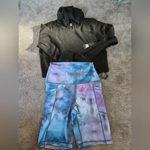 NWT 90 degrees by reflex tie dye cloudburst bike short set