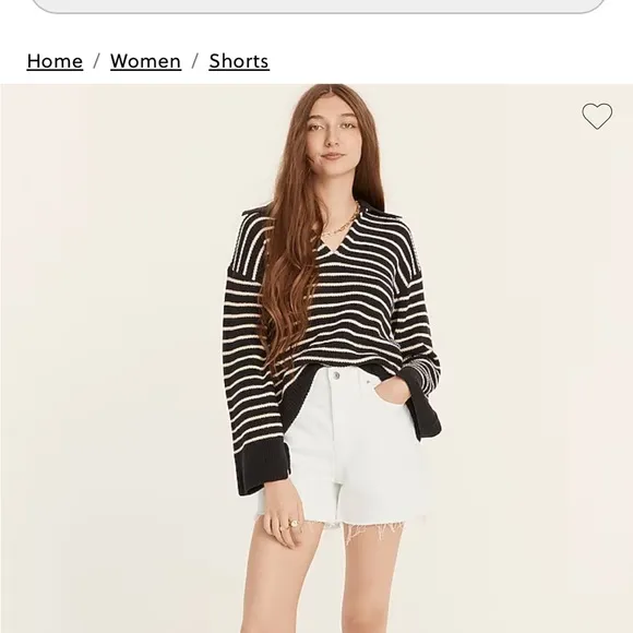 NWT Jcrew size 28 High-rise denim short in white