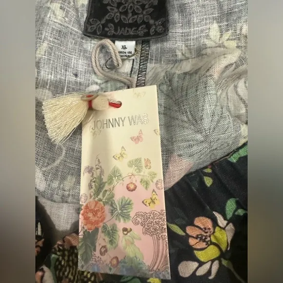 NWT Johnny Was Shorts Women's 100% Linen Patricia Easy Boho Floral Belted SZ XL