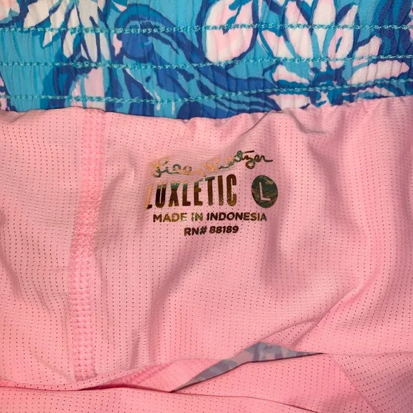 NWT LILLY PULITZER Luxletic 4’ Boca Chica shorts women’s size large