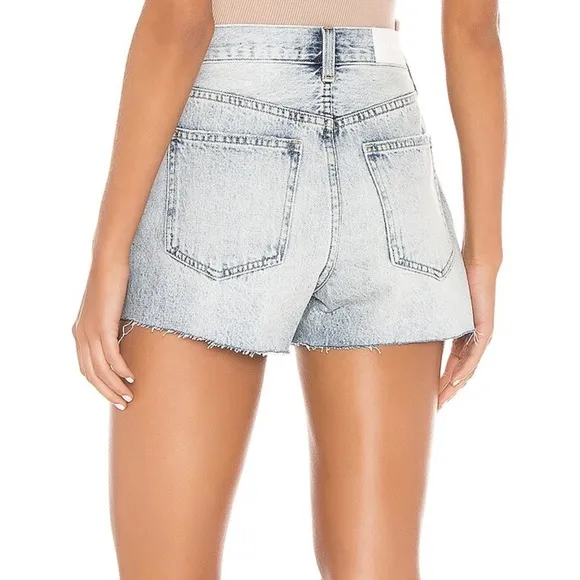 NWT Pistola Nova Cut Off Raw Hem Jean Shorts in Hugh Acid Wash Denim Sz. 24