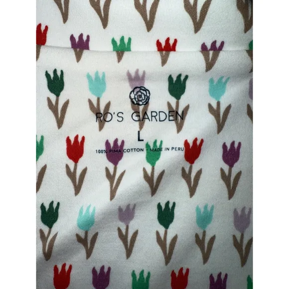 NWT Ro's Garden Tulip 2 Piece Pima Cotton Pajama Set Size Women's Size Large