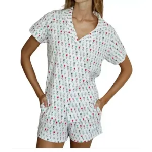 NWT Ro's Garden Tulip 2 Piece Pima Cotton Pajama Set Size Women's Size Large