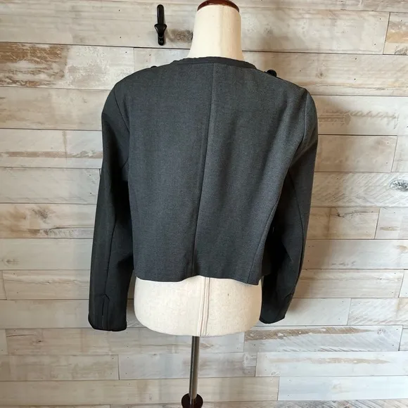 NWT Torrid size 2X cropped grey military jacket