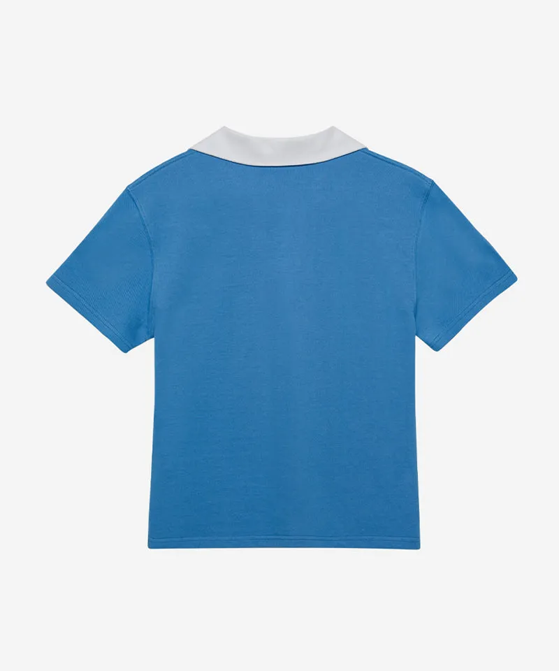 OBER Golf Color Block PK Cara T-Shirt - Blue