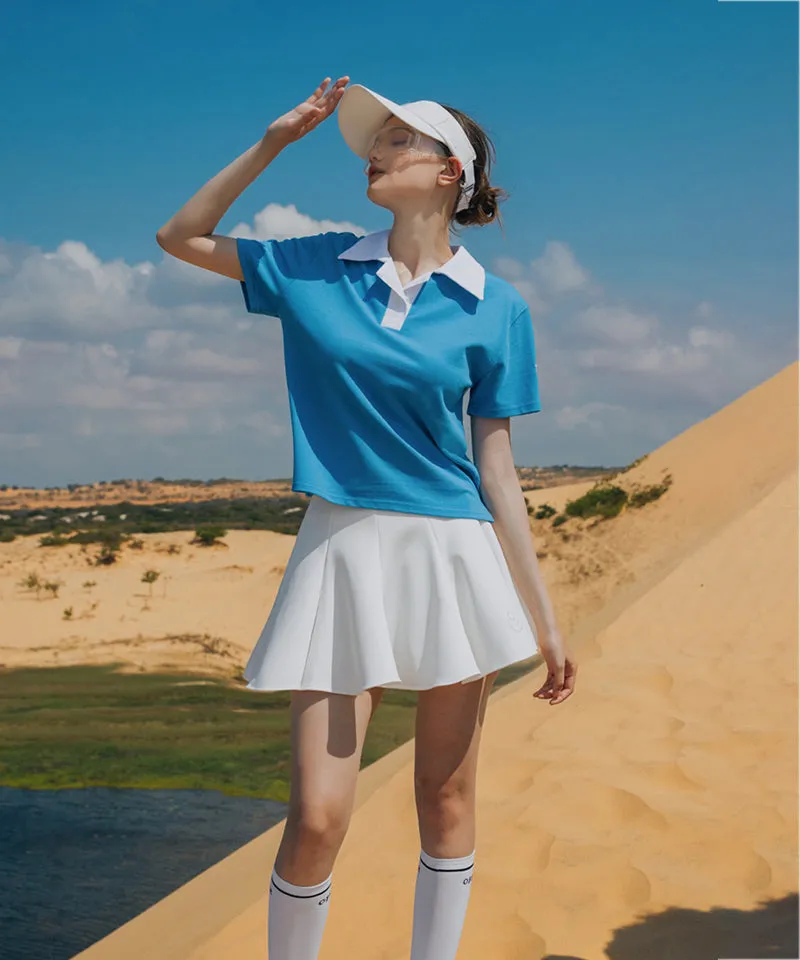 OBER Golf Color Block PK Cara T-Shirt - Blue