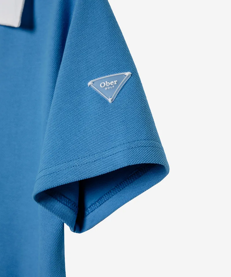 OBER Golf Color Block PK Cara T-Shirt - Blue