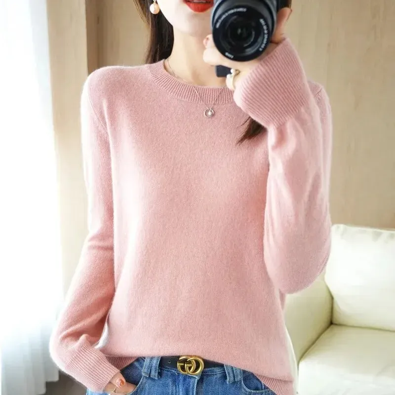 Obsidian Phoenix Women’s O-Neck Knit Sweater – Cozy & Stylish Essential