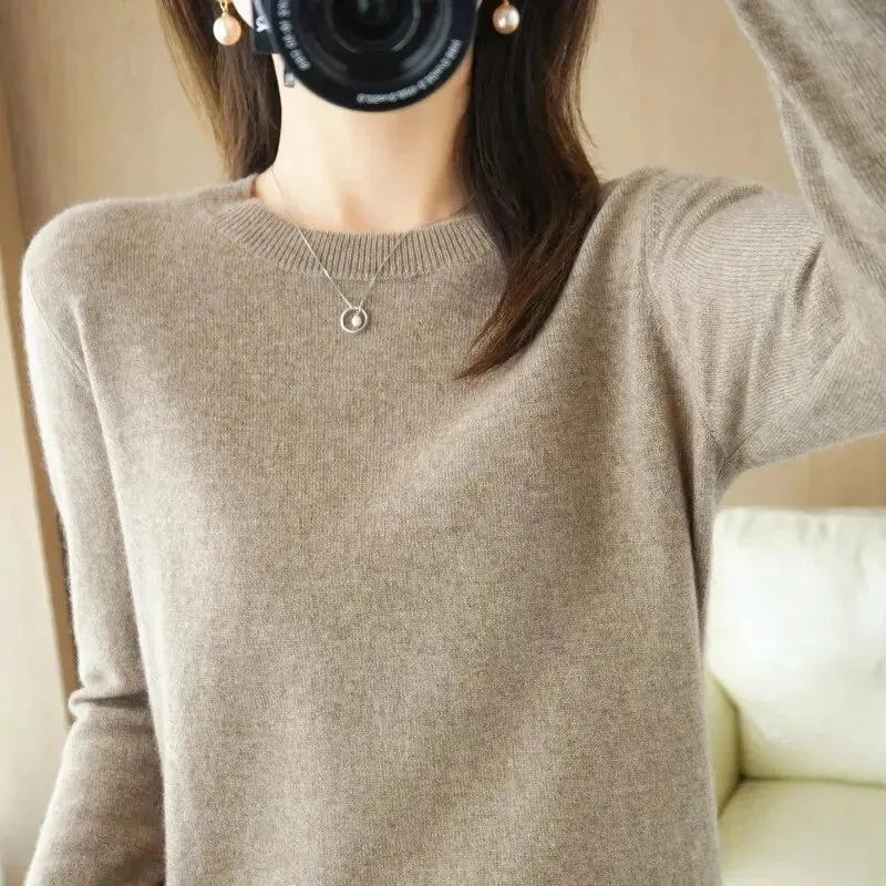Obsidian Phoenix Women’s O-Neck Knit Sweater – Cozy & Stylish Essential