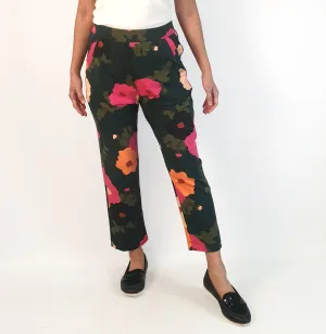 Obus green-based floral comfy pants size 2, best fits 10