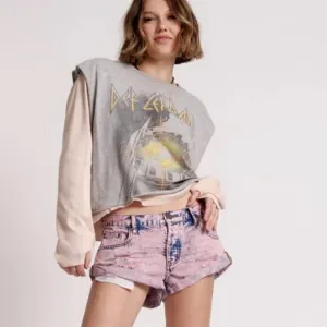 One Teaspoon Dusty Pink Bandits low waist denim shorts
