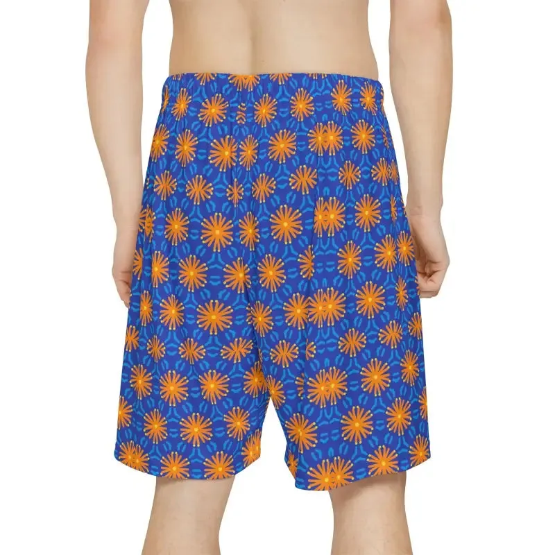 Orange Pattern Men's Sports Shorts Strut in Comfort