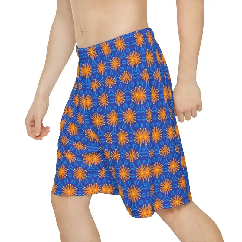 Orange Pattern Men's Sports Shorts Strut in Comfort