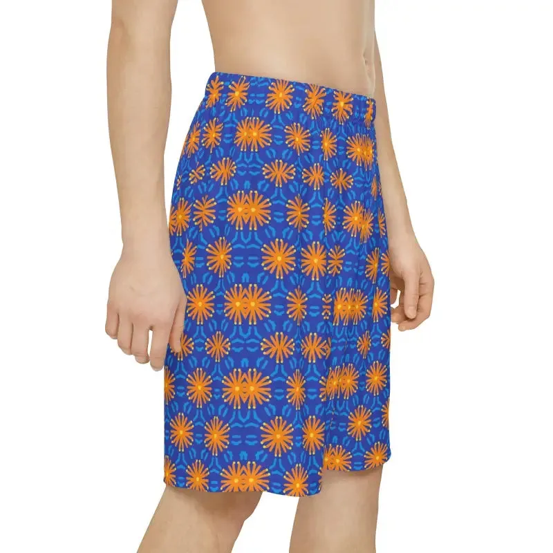 Orange Pattern Men's Sports Shorts Strut in Comfort