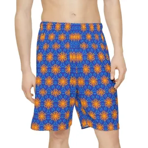Orange Pattern Men's Sports Shorts Strut in Comfort