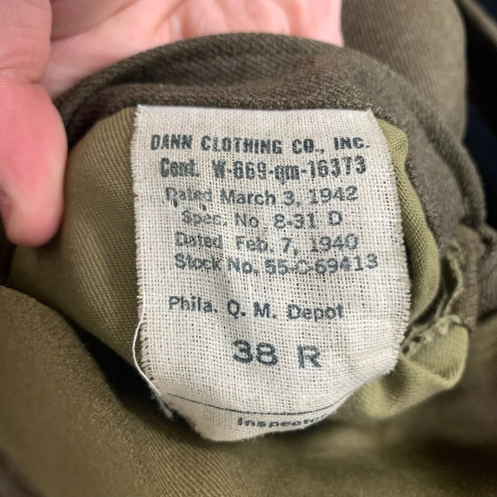 Original WW2 US Army Class A Dress Jacket 1942 - Private Ryan Prop - 38" Regular