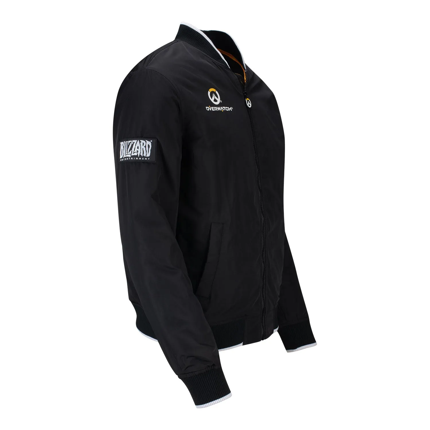 Overwatch Logo Men's Black Zip-Up Bomber Jacket