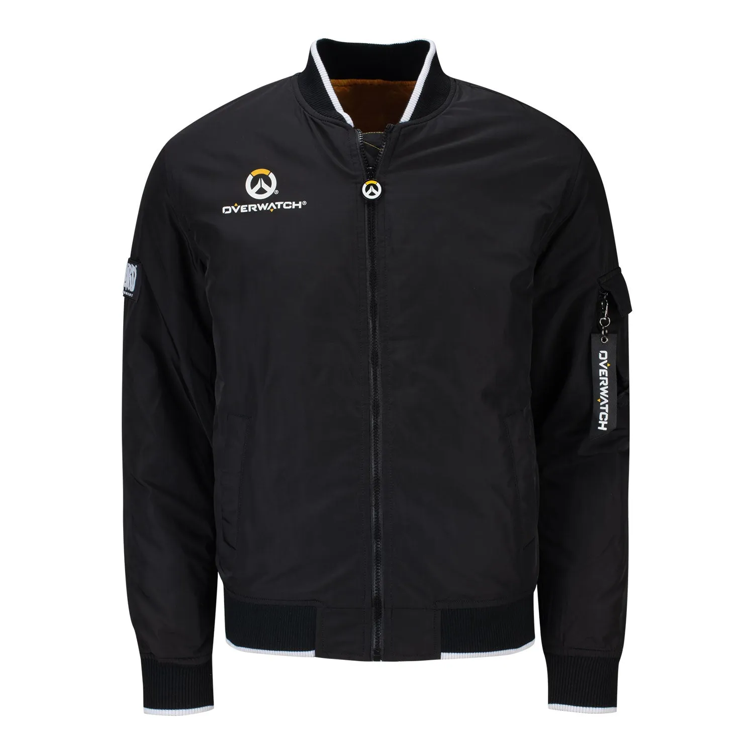 Overwatch Logo Men's Black Zip-Up Bomber Jacket