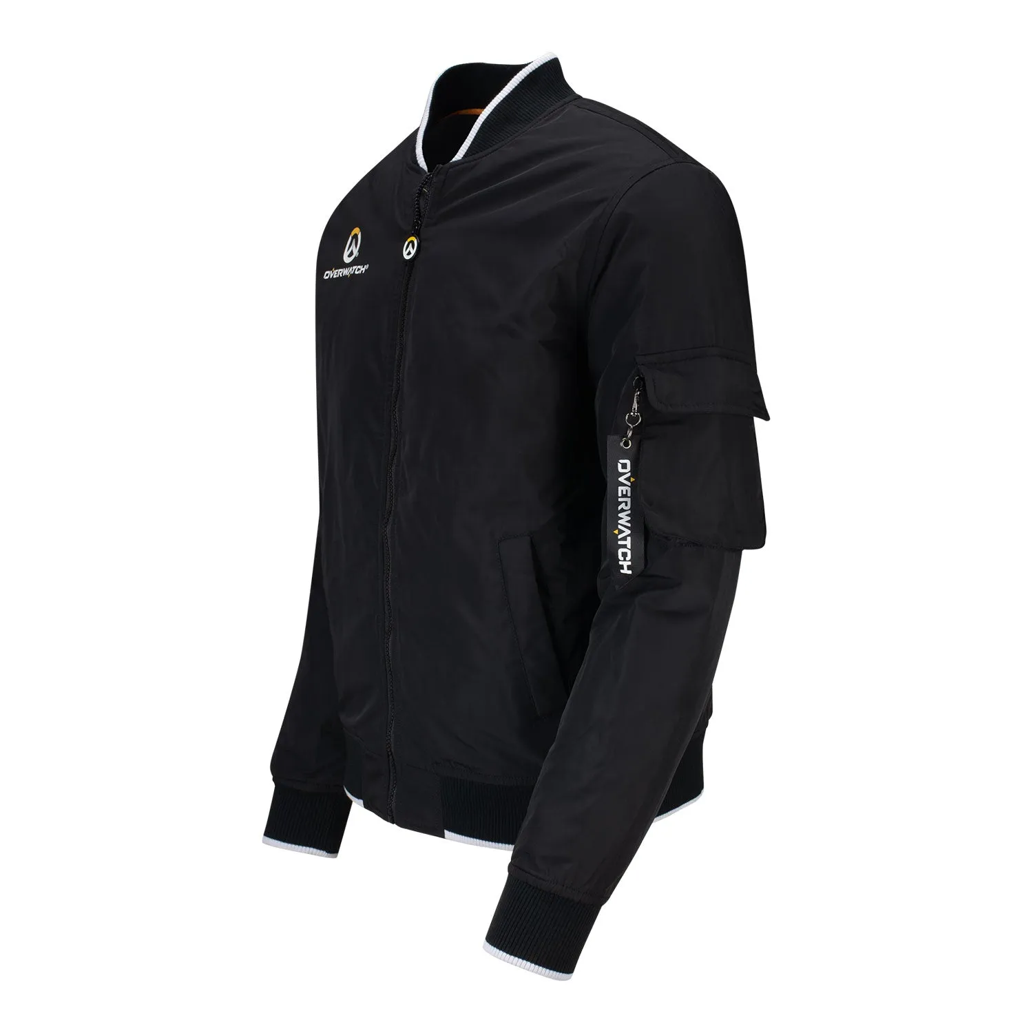 Overwatch Logo Men's Black Zip-Up Bomber Jacket