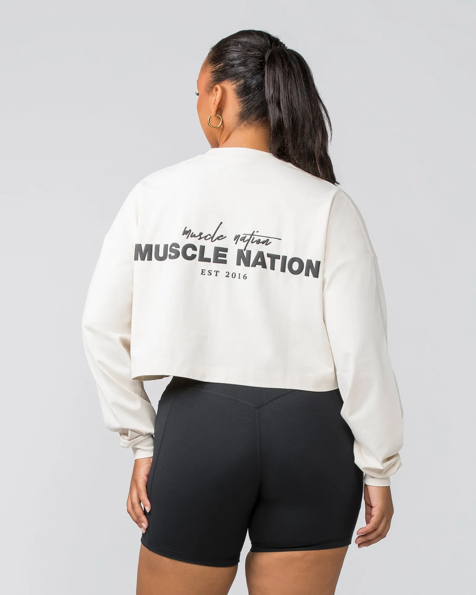 Pace Cropped Long Sleeve Tee - Dew