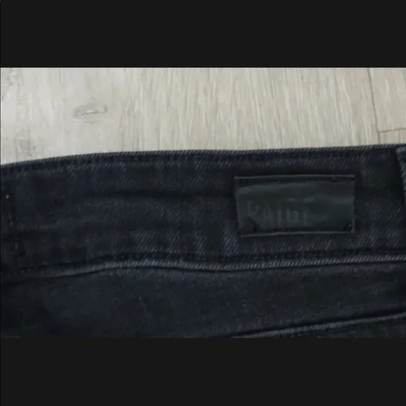 Paige Indio Zip Cropped Ripped Skinny Jeans Black Women 26