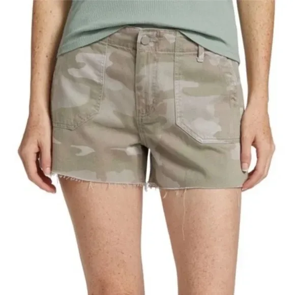PAIGE Mayslie Utility Cut Off Shorts Camo Print NEW Size 29