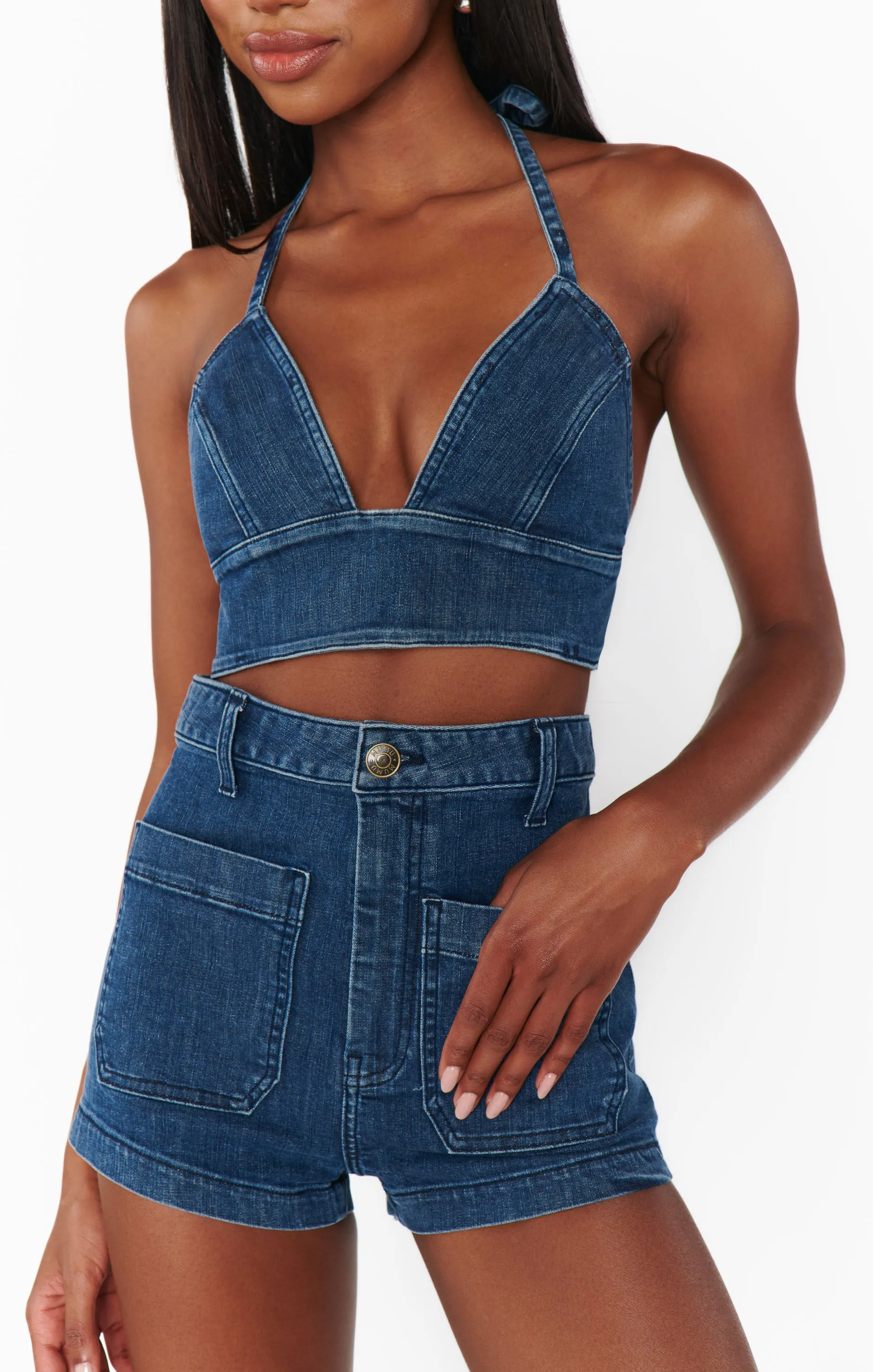 Palm Springs Top ~ Moonlit Blue