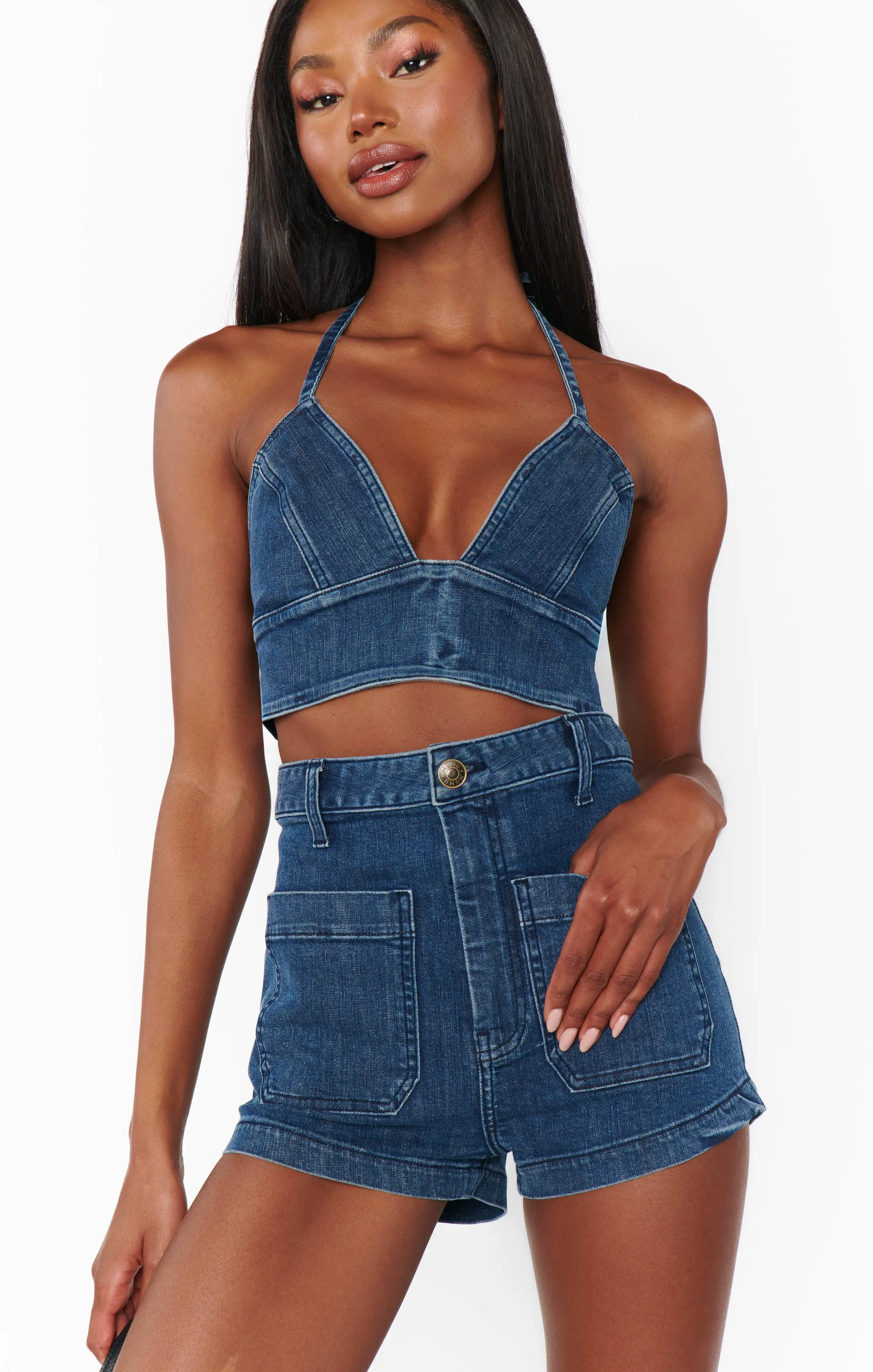 Palm Springs Top ~ Moonlit Blue