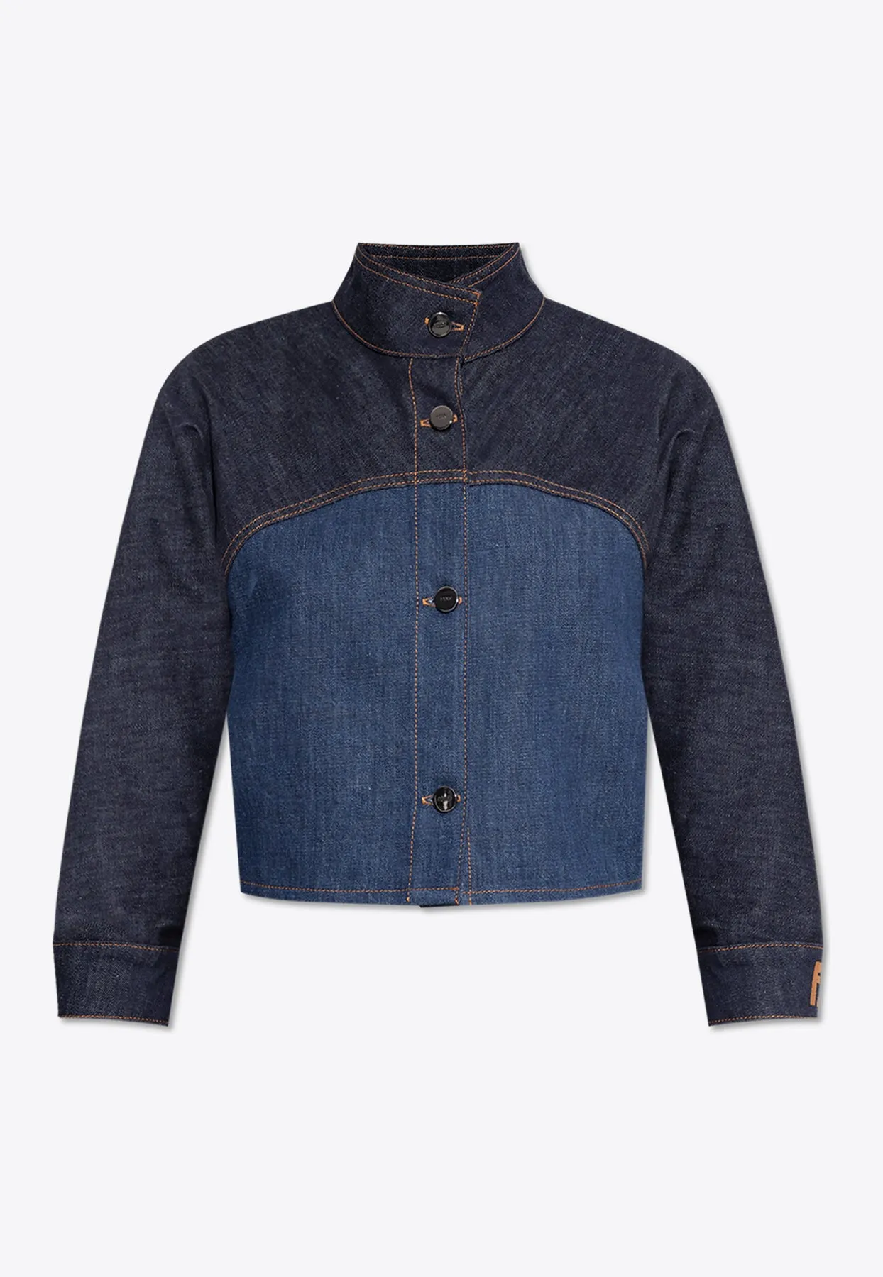 Paneled Denim Cropped Jacket