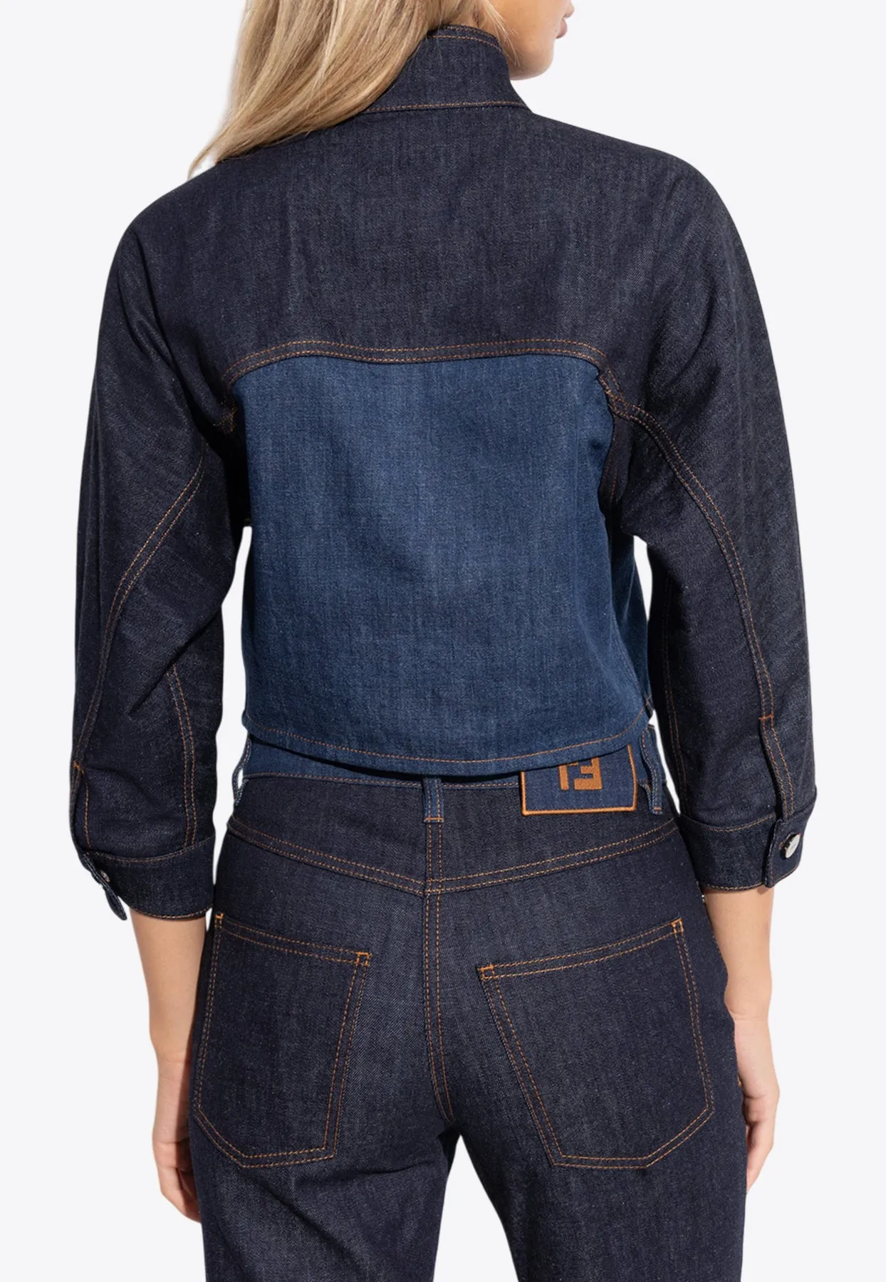Paneled Denim Cropped Jacket
