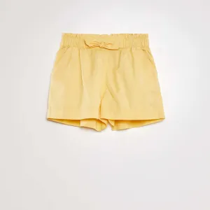 Paperbag shorts with belt YELLOW