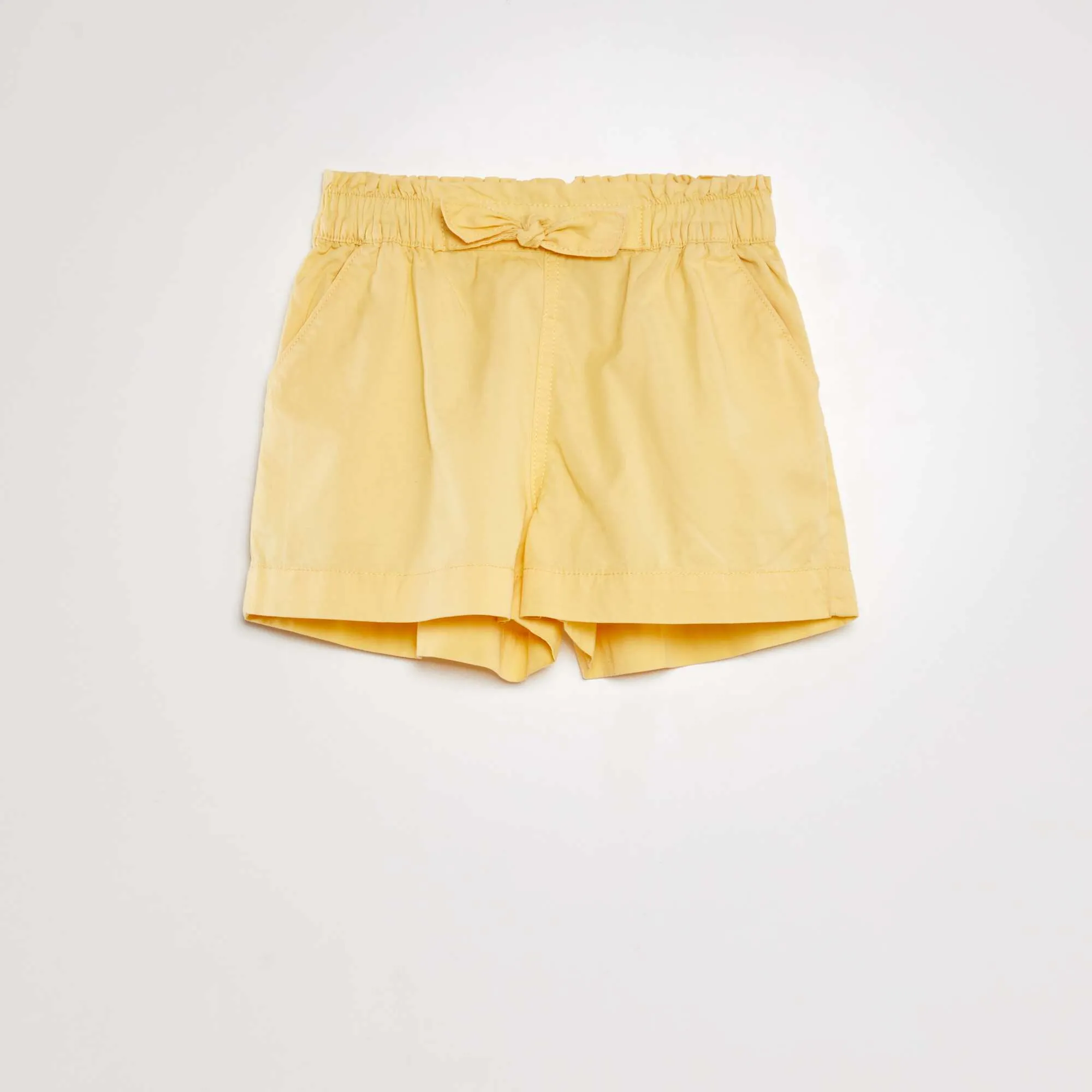Paperbag shorts with belt YELLOW