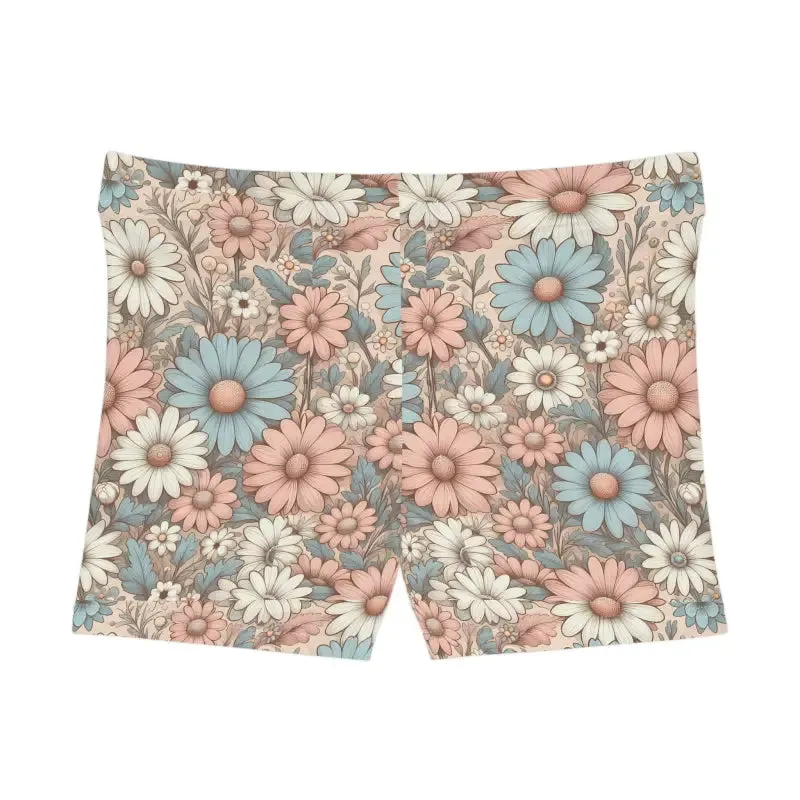 Pastel Daisies Womens Shorts with Moisture Wicking
