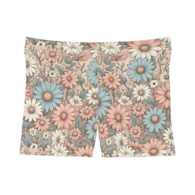 Pastel Daisies Womens Shorts with Moisture Wicking