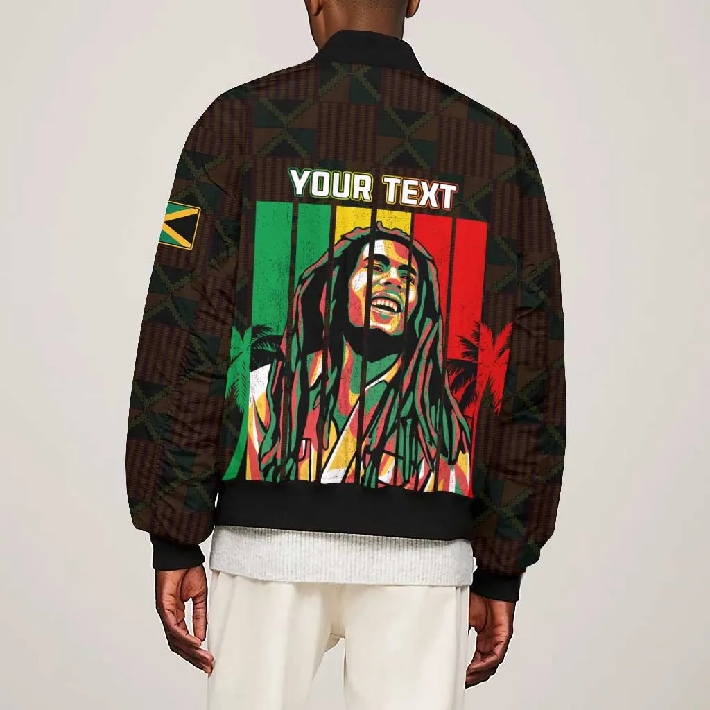 Personalised Jamaica Bomber Jacket Reggae Festival Bob Marley Abstract Portrait LT7